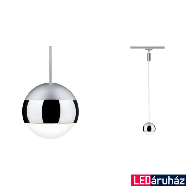 Paulmann 95457 URail Capsule II sínre szerelhető függeszték, beépített LED, 230V, 6W, 2700K melegfehér, 338 lm, króm