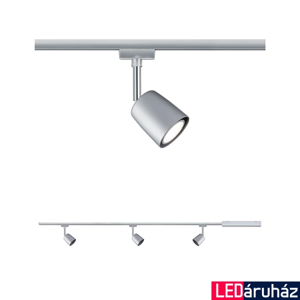 Paulmann 95462 URail Cover sínrendszer szett, 3 db sínre szerelhető spotlámpával, 230V, GU10 foglalattal, 1,2m,  króm, fényerőszabályozható