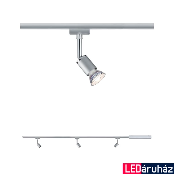 Paulmann 95463 URail Pure II sínrendszer szett, 3 db spotlámpával, 230V, GU10 foglalattal, max 10W, matt króm