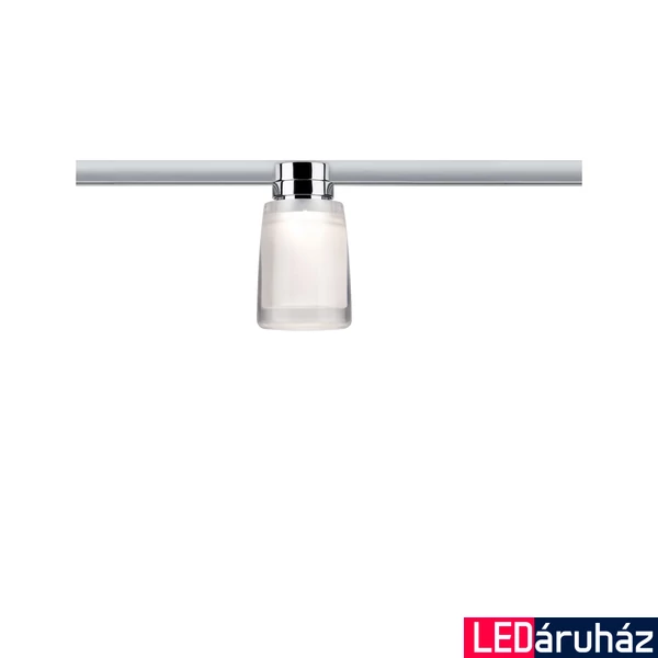 Paulmann 95501 URail Safira sínre szerelhető lámpa, beépített LED, 230V, 5,2W, 2700K melegfehér, 350 lm, króm/áttetsző/szatén