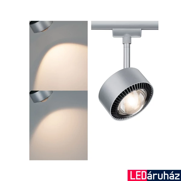 Paulmann 95519 URail Aldan sínes LED spotlámpa, beépített LED, 9W, 820 lm, 2700K melegfehér, matt króm/fekete 