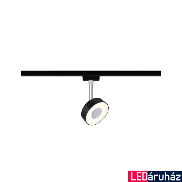 Paulmann 96915 URail Circle sínes LED spotlámpa, beépített LED, 5W, 355 lm, 2700K melegfehér, matt fekete/króm fényerőszabályozható 
