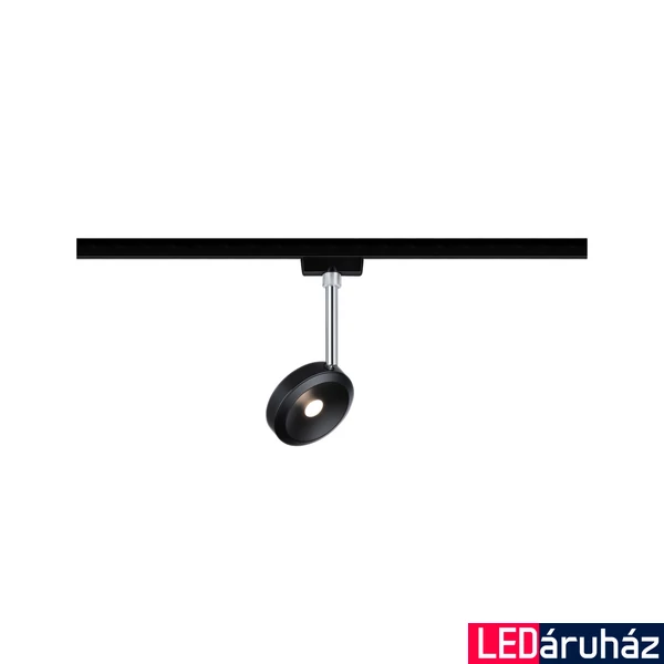Paulmann 96922 URail Discus sínes LED spotlámpa, beépített LED, 5W, 430 lm, 2700K melegfehér, matt króm/fekete, fényerőszabályozható