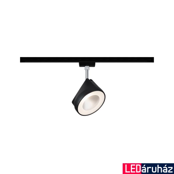Paulmann 96924 URail Arena sínre szerelhető LED spotlámpa, beépített LED, 14W, 850 lm, 2700K melegfehér, matt fekete/króm, fényerőszabályozható