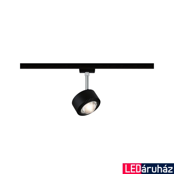 Paulmann 96927 URail Aldan sínre szerelhető LED spotlámpa, beépített LED, 9W, 480 lm, 2700K melegfehér, matt króm/fekete, fényerőszabályozható