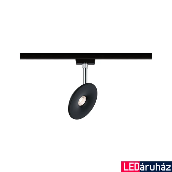 Paulmann 96938 URail Sphere sínre szerelhető lámpa, beépített LED 7,4W, 635 lm, 2700K melegfehér, matt fekete/króm, fényerőszabályozható