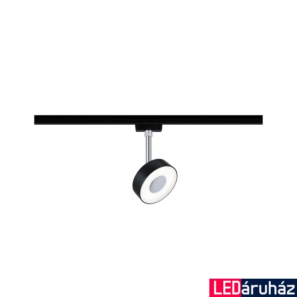 Paulmann 96939 URail Circle sínes LED spotlámpa, beépített LED, 5W, 425 lm, 4000K természetes fehér, matt fekete, fényerőszabályozható