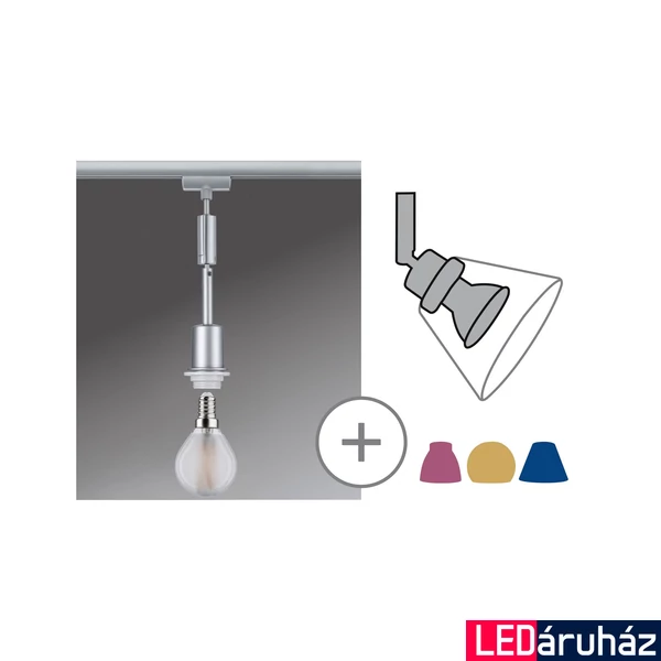 Paulmann 96969 URail Basic-Pendulum sínre szerelhető függeszték, bura nélkül, E14 foglalattal, max 20W, matt króm  