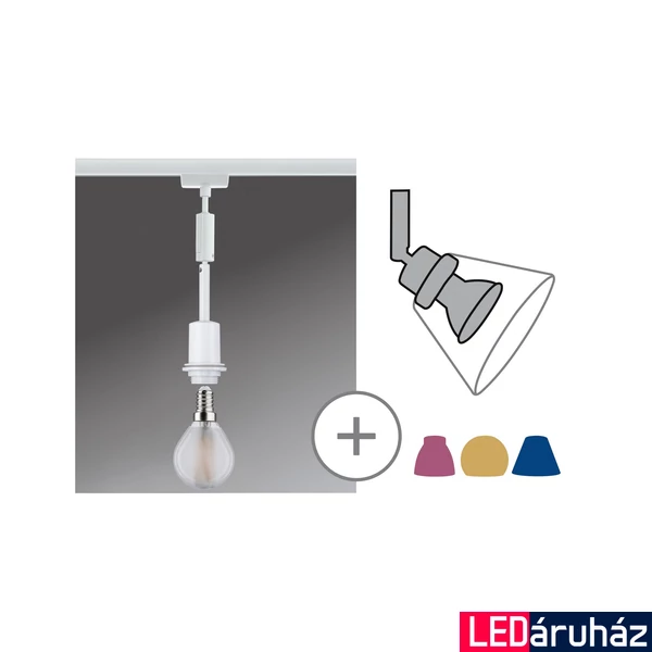 Paulmann 96971 URail Basic-Pendulum sínre szerelhető függeszték, bura nélkül, E14 foglalattal, max 20W, fehér