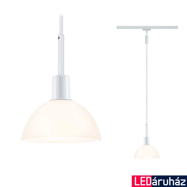 Paulmann 96973 URail Sarassani sínre szerelhető függeszték, E14 foglalattal, max 20W, fehér/opál