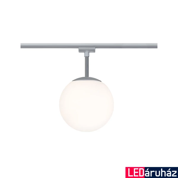 Paulmann 97602 URail Globe sínes lámpa, 230V, E14 foglalat, max 20W, króm/opál, 20 cm átmérő