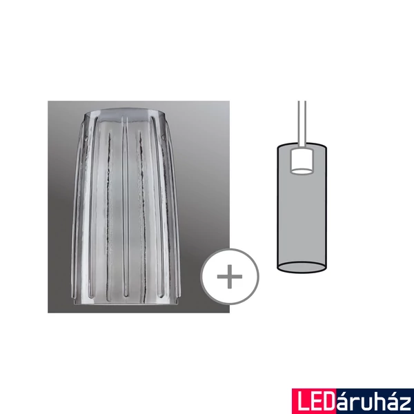Paulmann 99852 URail 2Easy Drio üvegbura 2Easy E27 foglalathoz, 15 cm, füstüveg