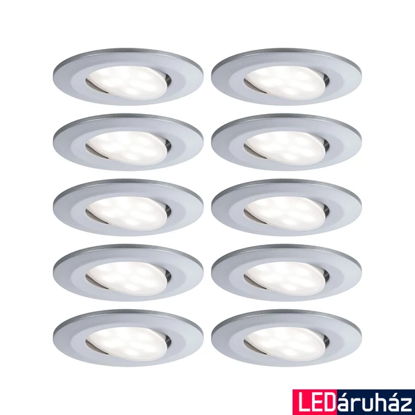Paulmann 99923 Calla fürdőszobai beépíthető lámpa, kerek, 10db-os szett, billenthető, króm, 4000K természetes fehér, beépített LED, 680 lm, IP65