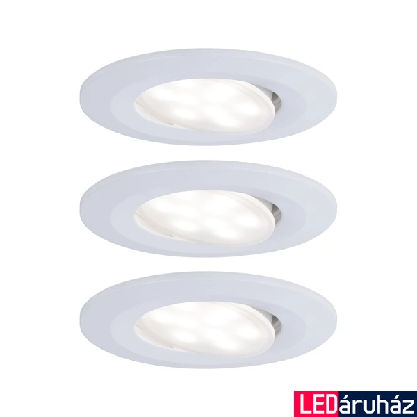 Paulmann 99927 Calla fürdőszobai beépíthető lámpa, kerek, 3db-os szett, billenthető, fehér, 4000K természetes fehér, beépített LED, 680 lm, IP65