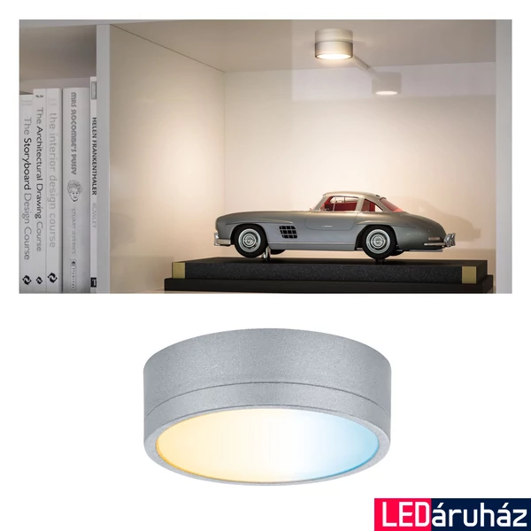 Paulmann 99955 Clever Connect Disc bútorvilágító, tunable white, tápegység nélkül, króm, 2700K-6500K változtatható, beépített LED, 155 lm, 12V