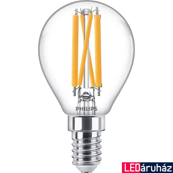 PHILIPS E14 kisgömb P45 LED fényforrás, 2200K-2700K szabályozható, 3,4 W, 8719514324398
