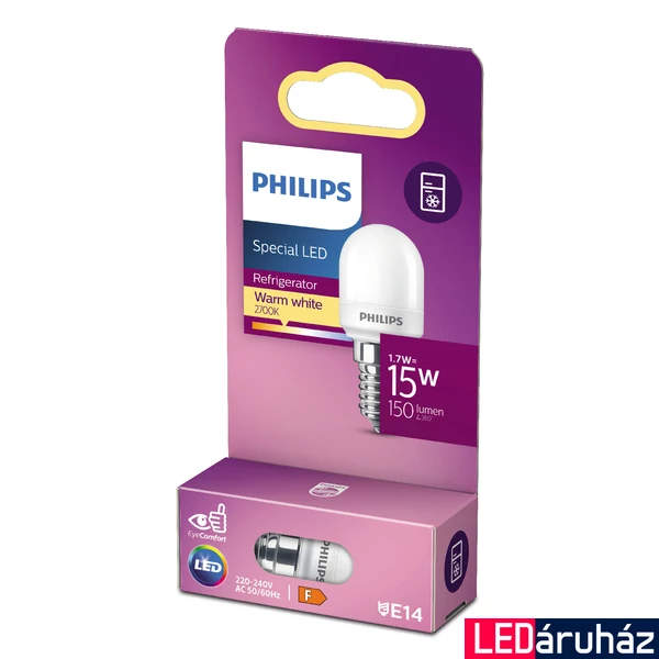 PHILIPS E14 T25 LED fényforrás, 2700K melegfehér, 1,7 W, 150 lm, 240°, CRI 80, 8718699771935
