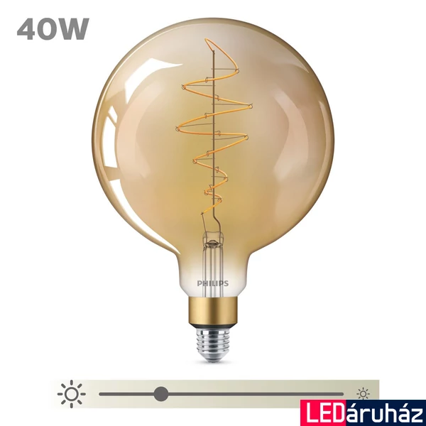 PHILIPS E27 Globe G200 LED fényforrás, 1800K ultra-melegfehér, 7 W, 8719514313781
