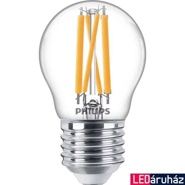 PHILIPS E27 kisgömb P45 LED fényforrás, 2200K-2700K szabályozható, 3,4 W, 8719514324411
