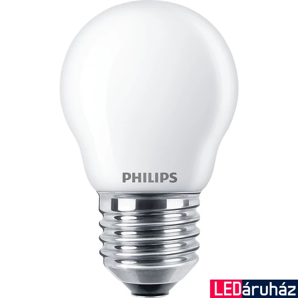 PHILIPS E27 kisgömb P45 LED fényforrás, 2200K-2700K szabályozható, 3,4 W, 8719514324497