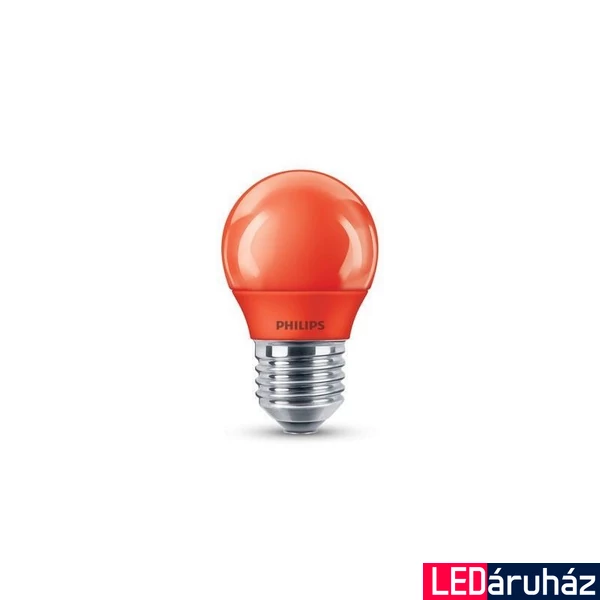 PHILIPS E27 kisgömb P45 LED fényforrás, Piros, 8718696748589