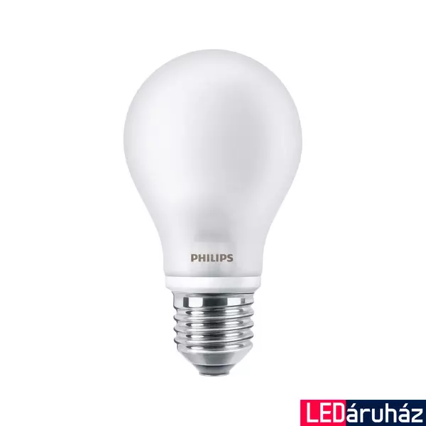 PHILIPS E27 normál izzó A60 LED fényforrás, 2700K melegfehér, 4,5 W, 470 lm, 300°, CRI 80, 8718696419656