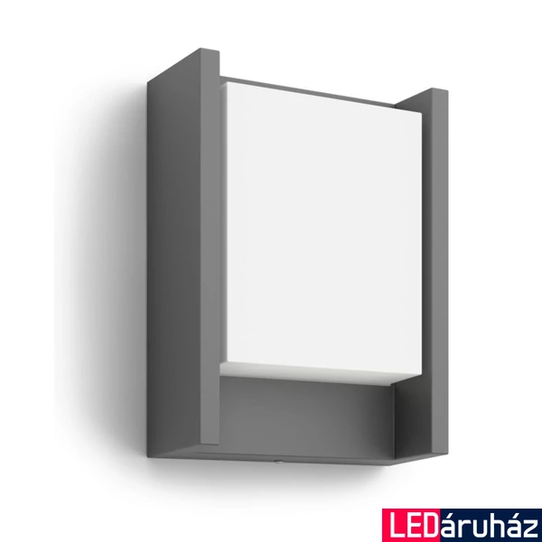 Philips Arbour kültéri falra szerelhető LED lámpa, antracitszürke, 1 x 6W, 600 lm, 2700K melegfehér, 164609316