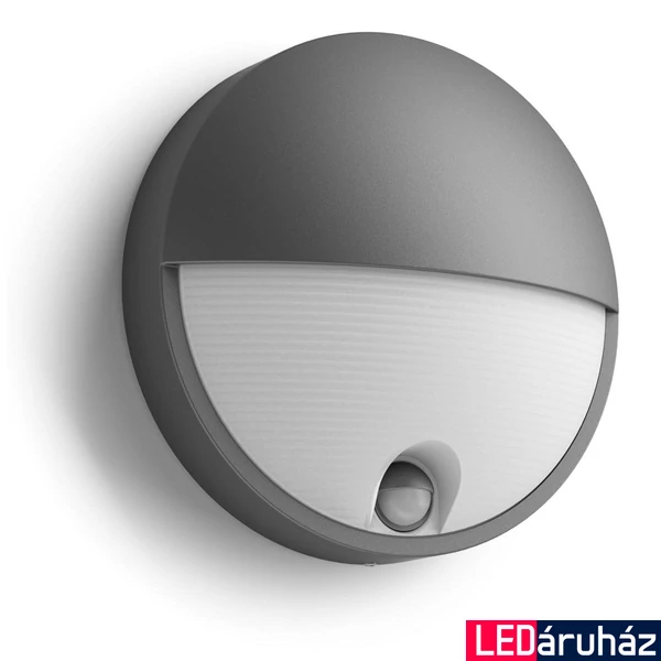 Philips Capricorn IR kültéri falra szerelhető mozgásérzékelős LED lámpa, antracitszürke, 1 x 6W, 600 lm, 2700K melegfehér, 164569316