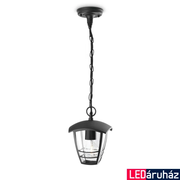 Philips Creek kerti kültéri függesztett lámpa, E27 foglalat, fekete, 153863016