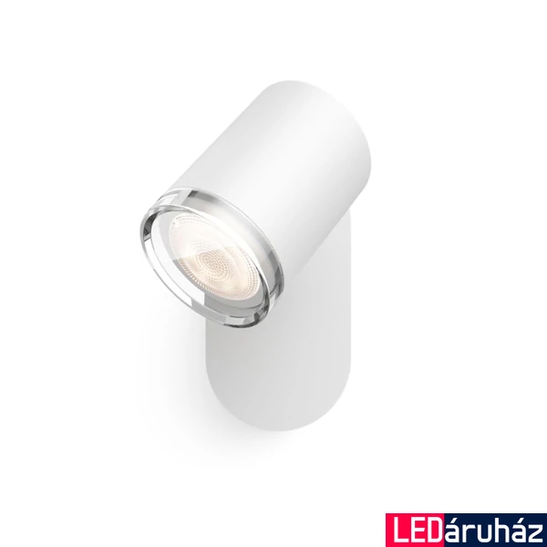 Philips Hue Adore fehér fürdőszobai fali spotlámpa, 1 spotfejjel, White Ambiance, 1x5W, 350lm, 2200-6500K változtatható fehér, 1xGU10 LED fényforrás, IP44 + DimSwitch, 8719514340855