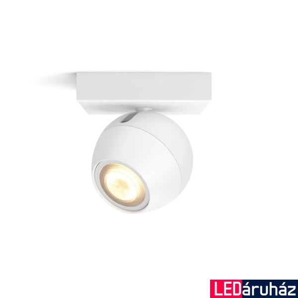 Philips Hue Buckram fehér spotlámpa bővítő, 1 spotfejjel, White Ambiance, 1x5,5W, 350lm, 2200-6500K változtatható fehér, 1xGU10 LED fényforrás, 8719514339187
