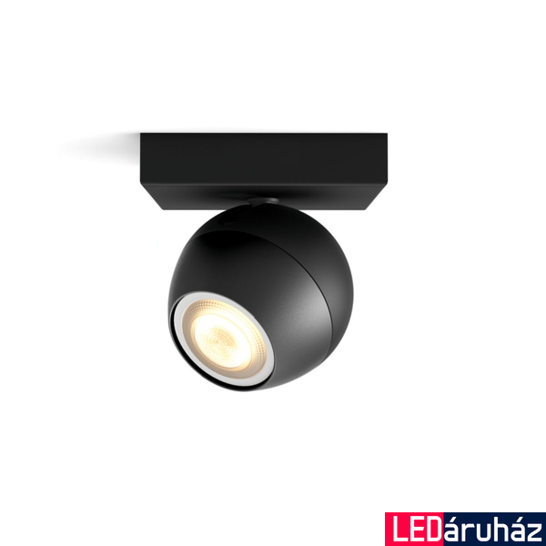 Philips Hue Buckram fekete spotlámpa bővítő, 1 spotfejjel, White Ambiance, 1x5,5W, 350lm, 2200-6500K változtatható fehér, 1xGU10 LED fényforrás, 8719514339200