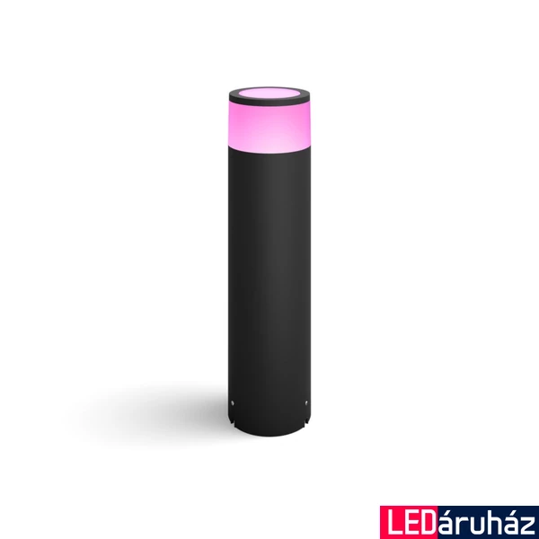 Philips Hue Calla L kültéri fekete leszúrható lámpa bővítő tápegység nélkül, White and Color Ambiance, 24V LowVolt rendszerhez, 8W, 640lm, RGBW 2000-6500K, IP65, 1743730P7