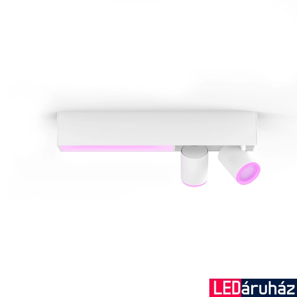 Philips Hue Centris fehér mennyezeti spotlámpa, 2 spotfejjel, White and Color Ambiance, beépített LED + 2x6W GU10 LED fényforrás, 1560lm, RGBW 2000-6500K, 5061031P7
