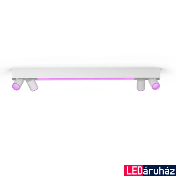 Philips Hue Centris fehér mennyezeti spotlámpa, 4 spotfejjel, White and Color Ambiance, beépített LED + 4x6W GU10 LED fényforrás, 4200lm, RGBW 2000-6500K, 5060731P7