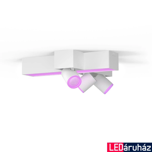 Philips Hue Centris fehér mennyezeti spotlámpa, kereszt, 3 spotfejjel, White and Color Ambiance, beépített LED + 3x6W GU10 LED fényforrás, 2810lm, RGBW 2000-6500K, 5060831P7