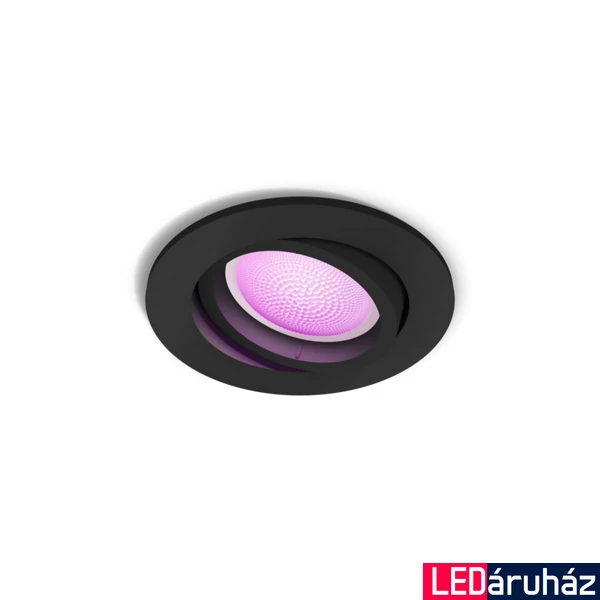 Philips Hue Centura fekete süllyesztett spotlámpa, kör, White and Color Ambiance, 1x6W, 350lm, RGBW 2000-6500K, 1xGU10 LED fényforrás, 8719514342927