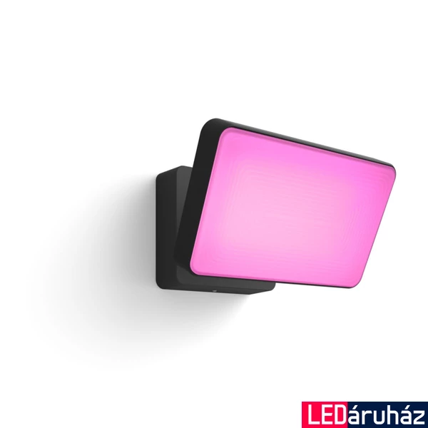 Philips Hue Discover kültéri fekete LED reflektor, White and Color Ambiance, 15W, 2300lm, RGBW 2000-6500K, IP44, 1743530P7
