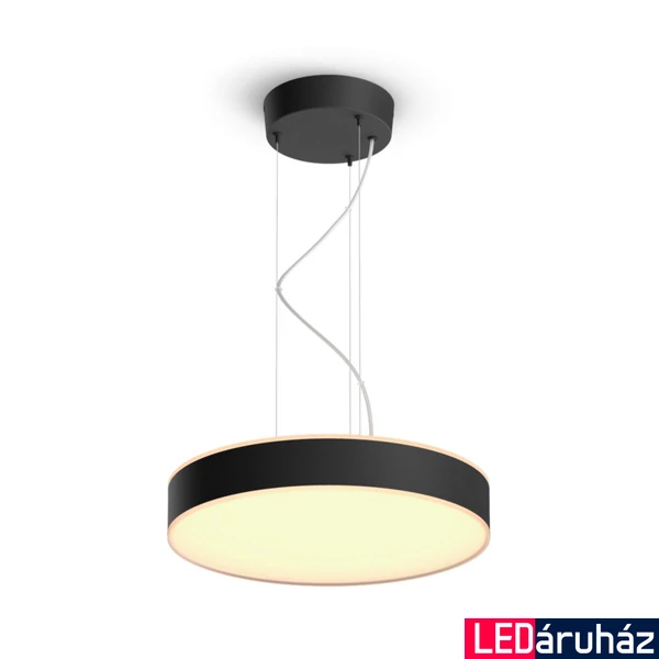 Philips Hue Enrave fekete függesztett LED lámpa, White Ambiance, 33,5W, 4300lm, 2200-6500K változtatható fehér + DimSwitch, 4116230P6