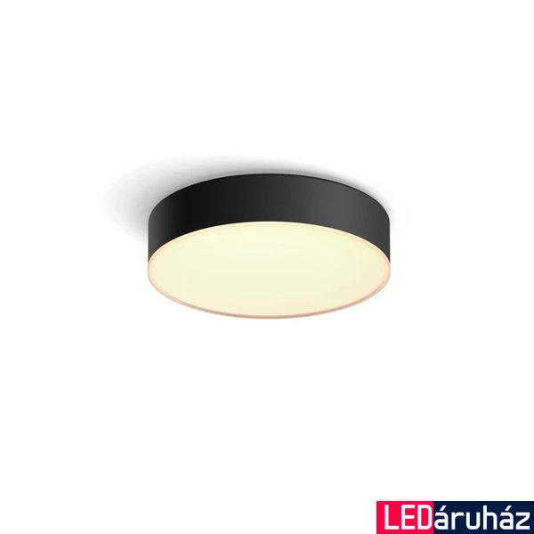 Philips Hue Enrave S fekete mennyezeti LED lámpa, White Ambiance, 9,6W, 1220lm, 2200-6500K változtatható fehér + DimSwitch, 4115830P6