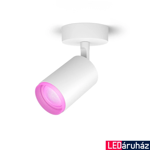 Philips Hue Fugato fehér mennyezeti spotlámpa, 1 spotfejjel, White and Color Ambiance, 1x6W, 350lm, RGBW 2000-6500K, 1xGU10 LED fényforrás, 5063131P7