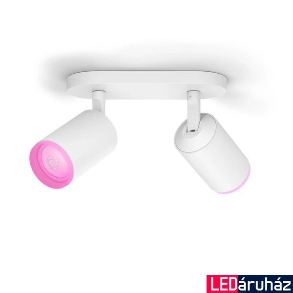 Philips Hue Fugato fehér mennyezeti spotlámpa, 2 spotfejjel, White and Color Ambiance, 2x6W, 700lm, RGBW 2000-6500K, 2xGU10 LED fényforrás, 5063231P7