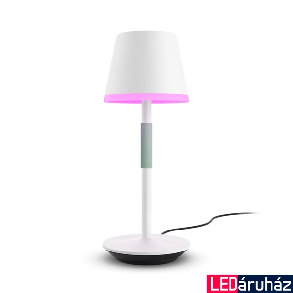 Philips Hue Go kültéri és beltéri hordozható asztali lámpa, White and Color Ambiance, 6W, 530lm, RGBW 2000-6500K, fehér, 8719514404571