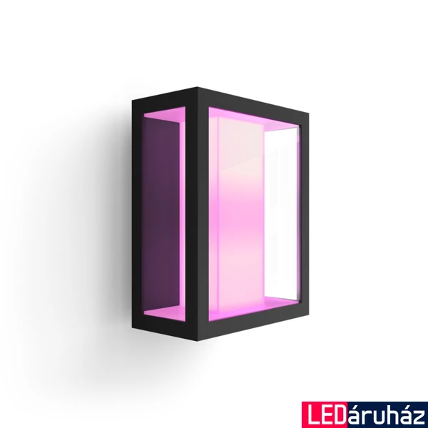 Philips Hue Impress kültéri fekete fali lámpa, White and Color Ambiance, 2x8W, 1200lm, RGBW 2000-6500K, IP44, 1743030P7