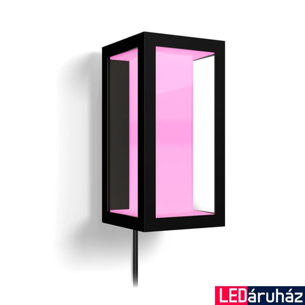 Philips Hue Impress kültéri fekete fali lámpa bővítő tápegység nélkül, White and Color Ambiance, 24V LowVolt rendszerhez, 2x8W, 1200lm, RGBW 2000-6500K, IP44, 1745930P7