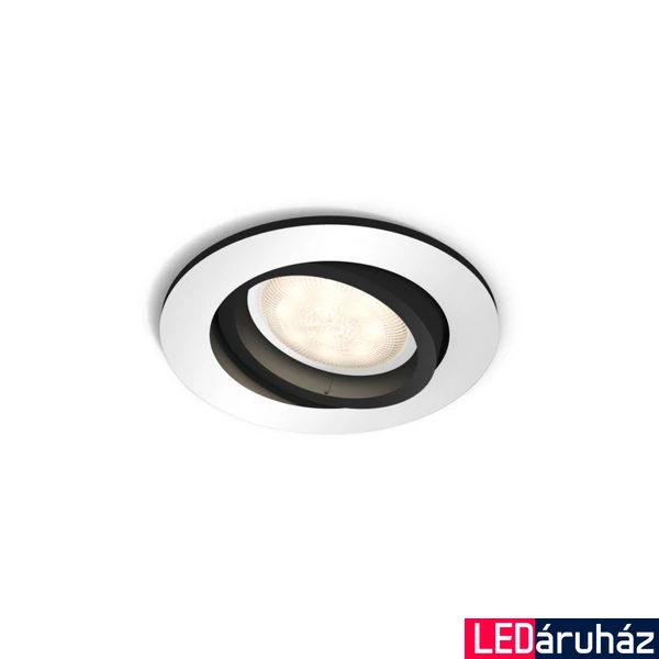 Philips Hue Milliskin alumínium süllyesztett spotlámpa bővítő, kör, White Ambiance, 1x5,5W, 350lm, 2200-6500K változtatható fehér, 1xGU10 LED fényforrás, 8719514338548