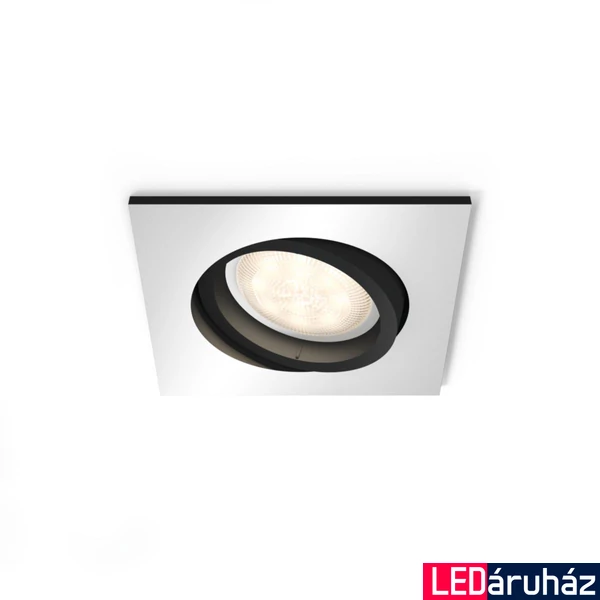 Philips Hue Milliskin alumínium süllyesztett spotlámpa bővítő, négyzet, White Ambiance, 1x5,5W, 350lm, 2200-6500K változtatható fehér, 1xGU10 LED fényforrás, 8719514338586