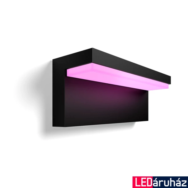 Philips Hue Nyro kültéri fekete LED fali lámpa, White and Color Ambiance, 13,5W, 1000lm, RGBW 2000-6500K, IP44, 1745630P7