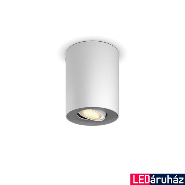 Philips Hue Pillar fehér mennyezeti spotlámpa bővítő, billenthető spotfejjel, White Ambiance, 1x5,5W, 350lm, 2200-6500K változtatható fehér, 1xGU10 LED fényforrás, 8719514338500