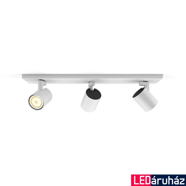 Philips Hue Runner fehér fali/mennyezeti spotlámpa, 3 spotfejjel, White Ambiance, 3x5W, 1050lm, 2200-6500K változtatható fehér, 3xGU10 LED fényforrás + DimSwitch, 8719514338388